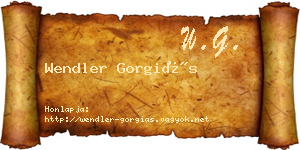 Wendler Gorgiás névjegykártya